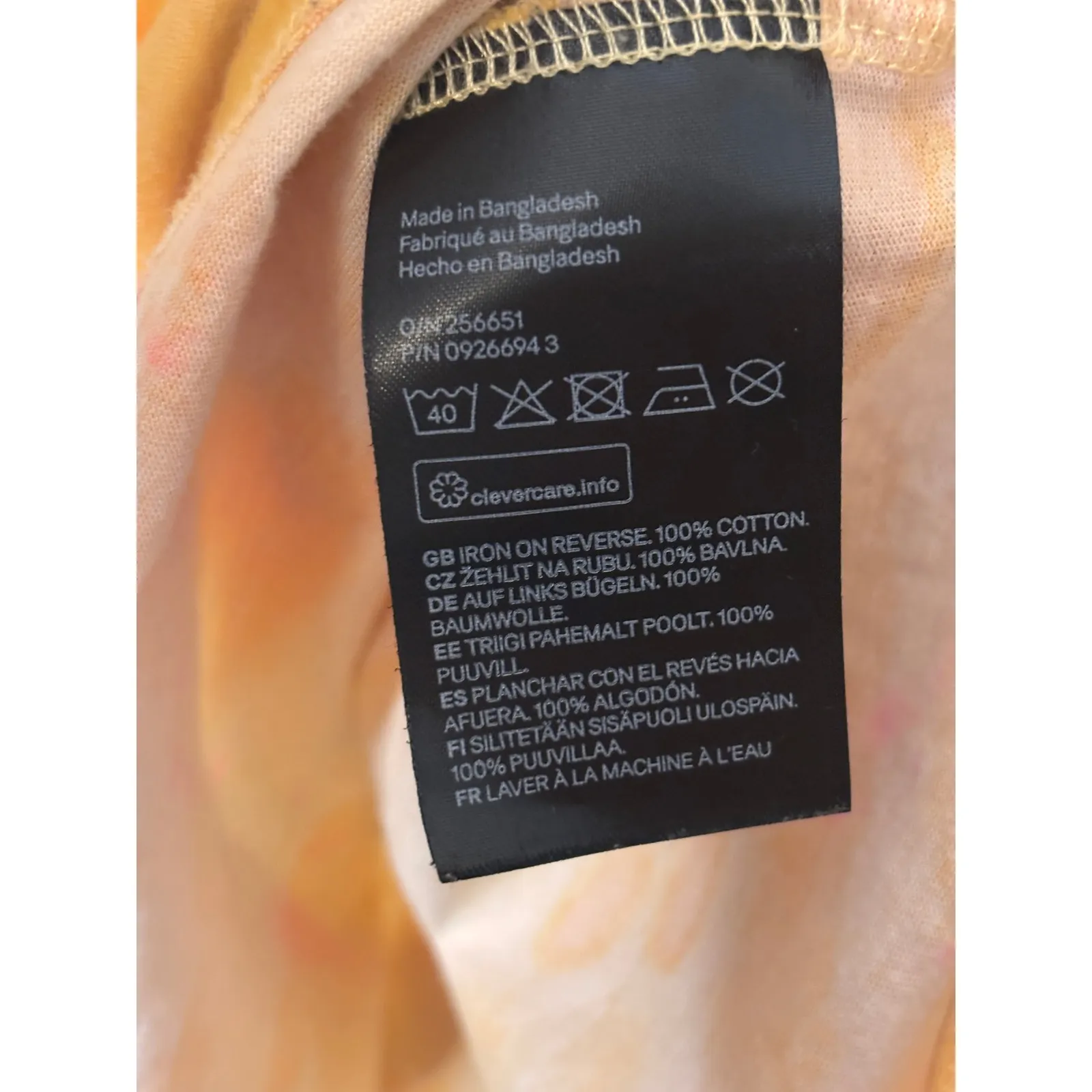 H&M Divided Yellow Tie Dye Positive Earth Energy Graphic T Shirt Women's Medium - Image 4