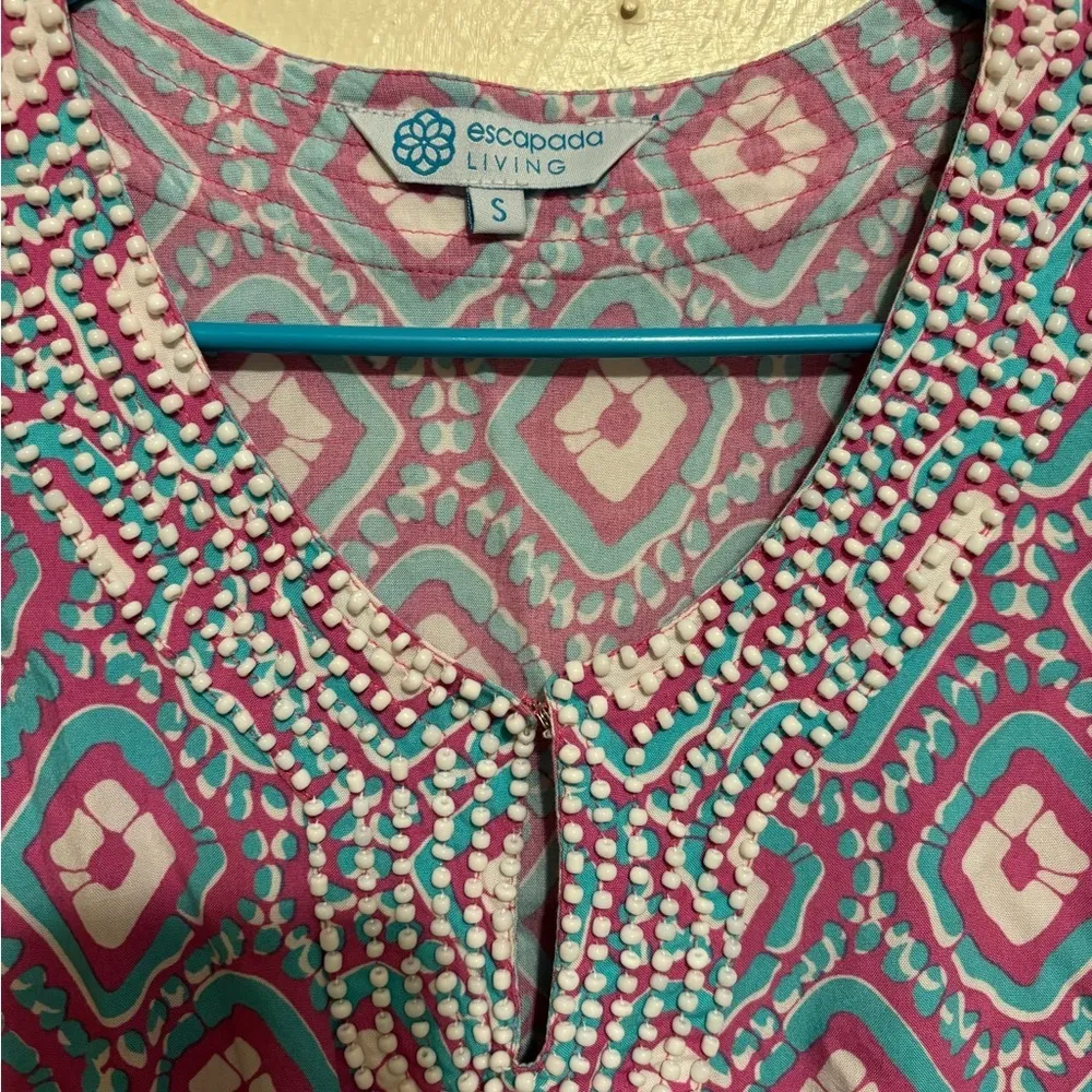 Escapada Pink and Blue Blouse Vibrant Top - Image 8