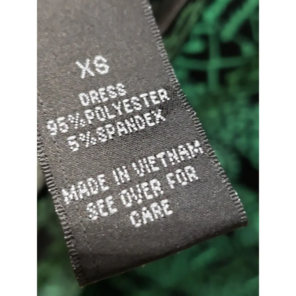 AB Studio Women Black & Green Polyester Round Neck Sleeveless Long Maxi Dress XS - Image 8