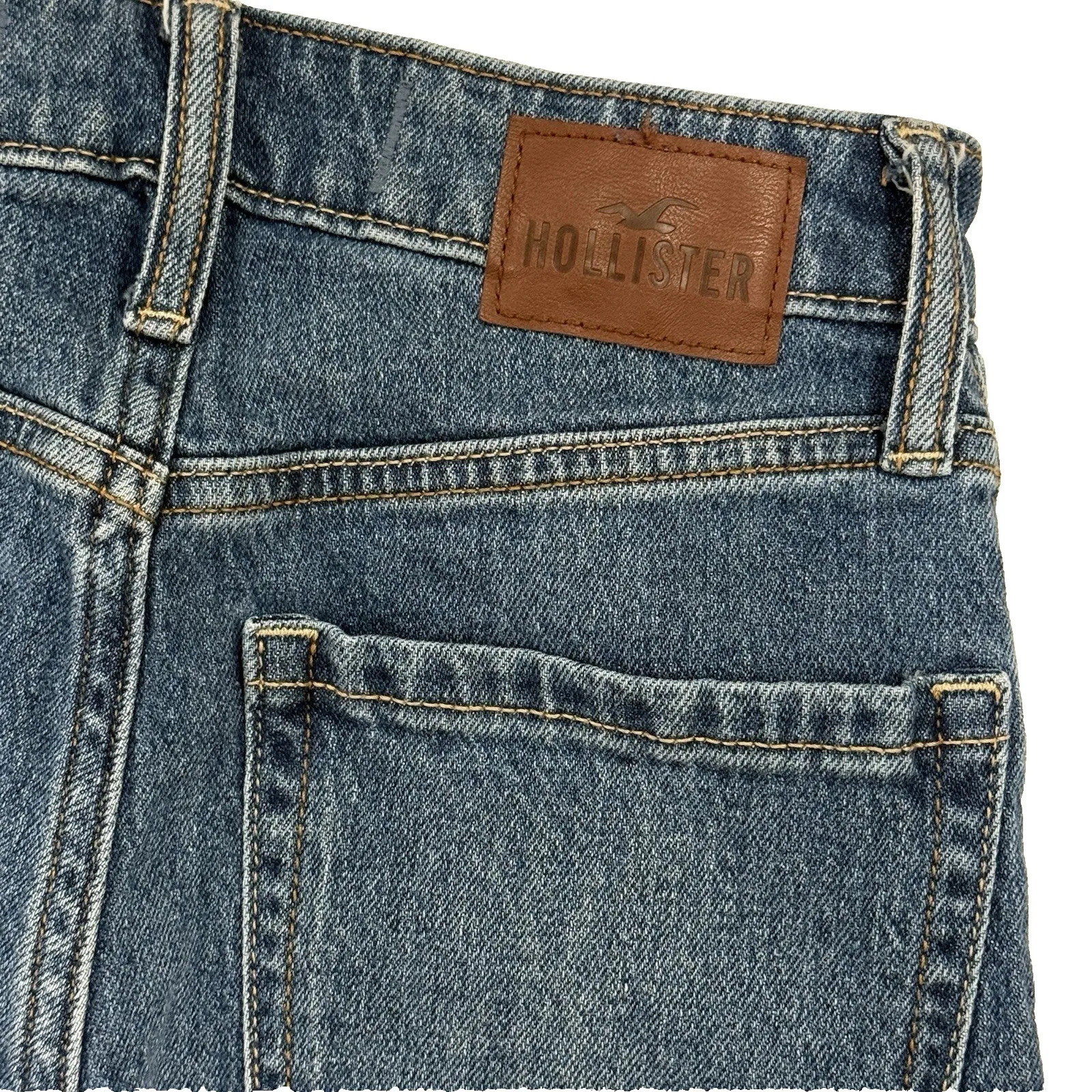 Hollister Ultra High Rise Dad Jeans Women 000 23 Straight Blue Denim 30" Inseam - Image 4