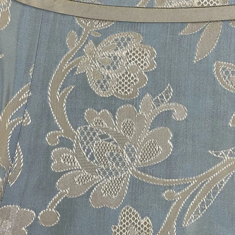 Harold's Strapless Party Dress Bridesmaid Brocade Blue Taupe Size 2 - Image 4