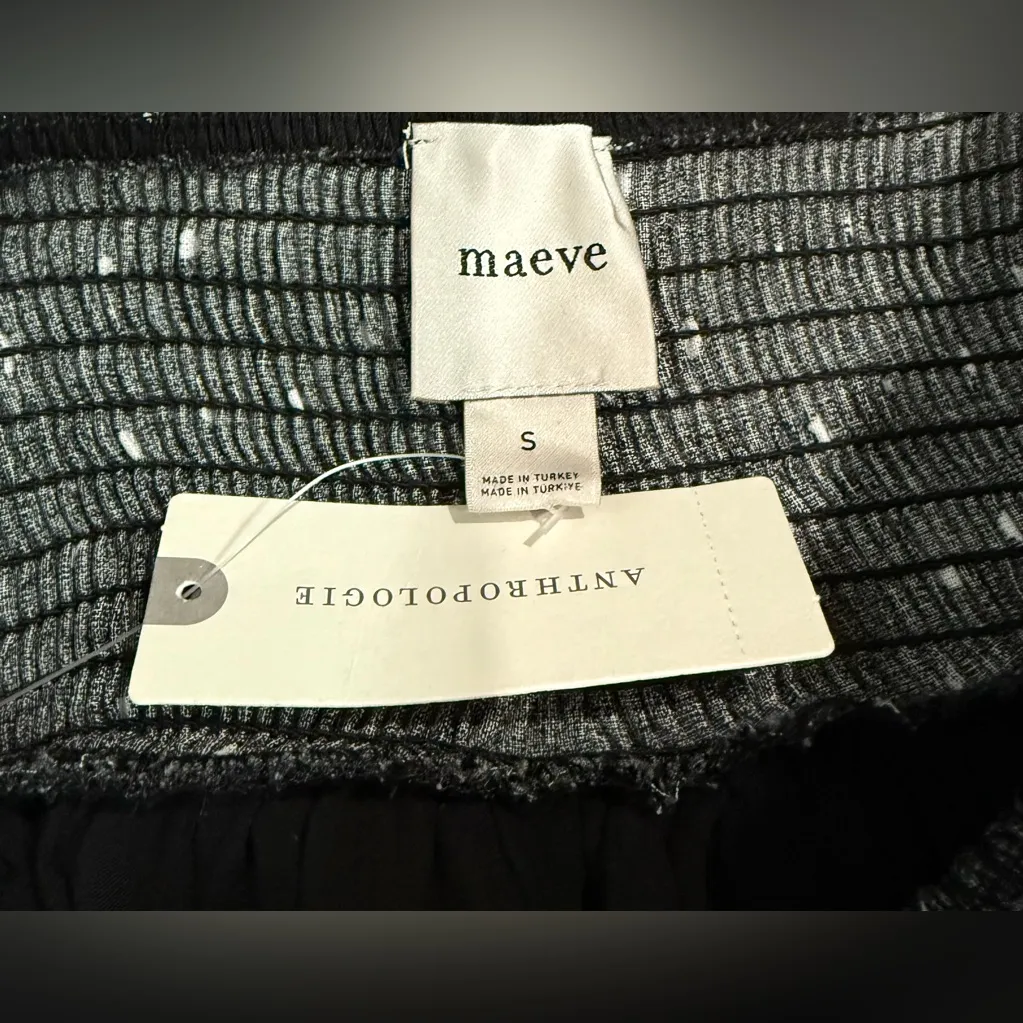 NWT Anthropologie‎ Maeve Black Smocked Bloomers Shorts Boho Coquette Size Small - Image 5
