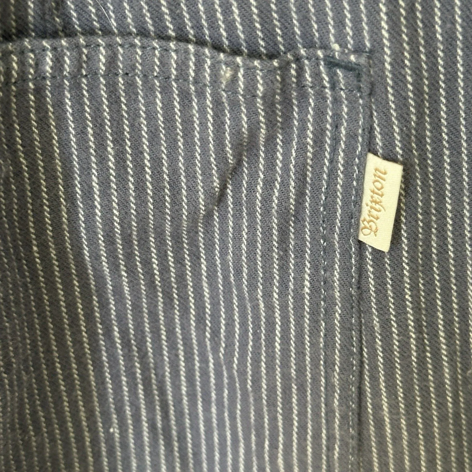 Brixton Hickory Striped Coveralls Jumpsuit Women Blue White Button Utility M Size M - Image 12