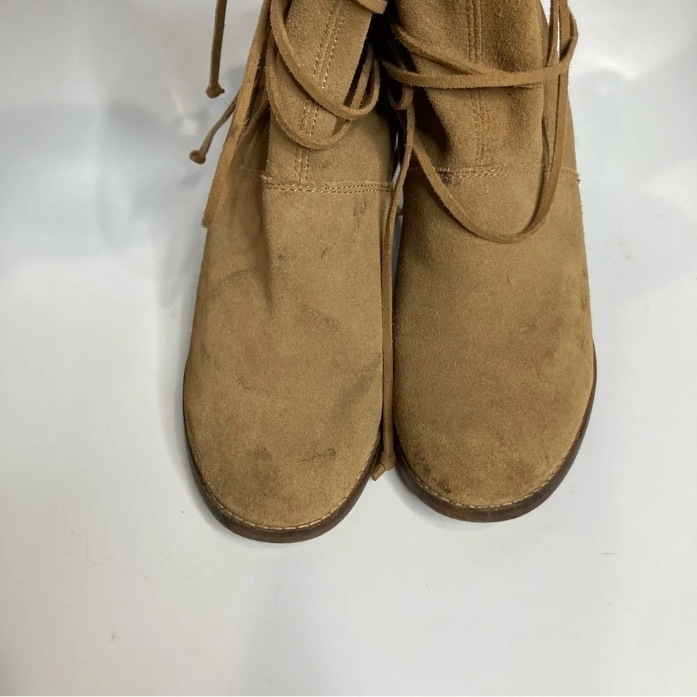Toms suede leather boots heeled boots‎ size 8 - Image 2