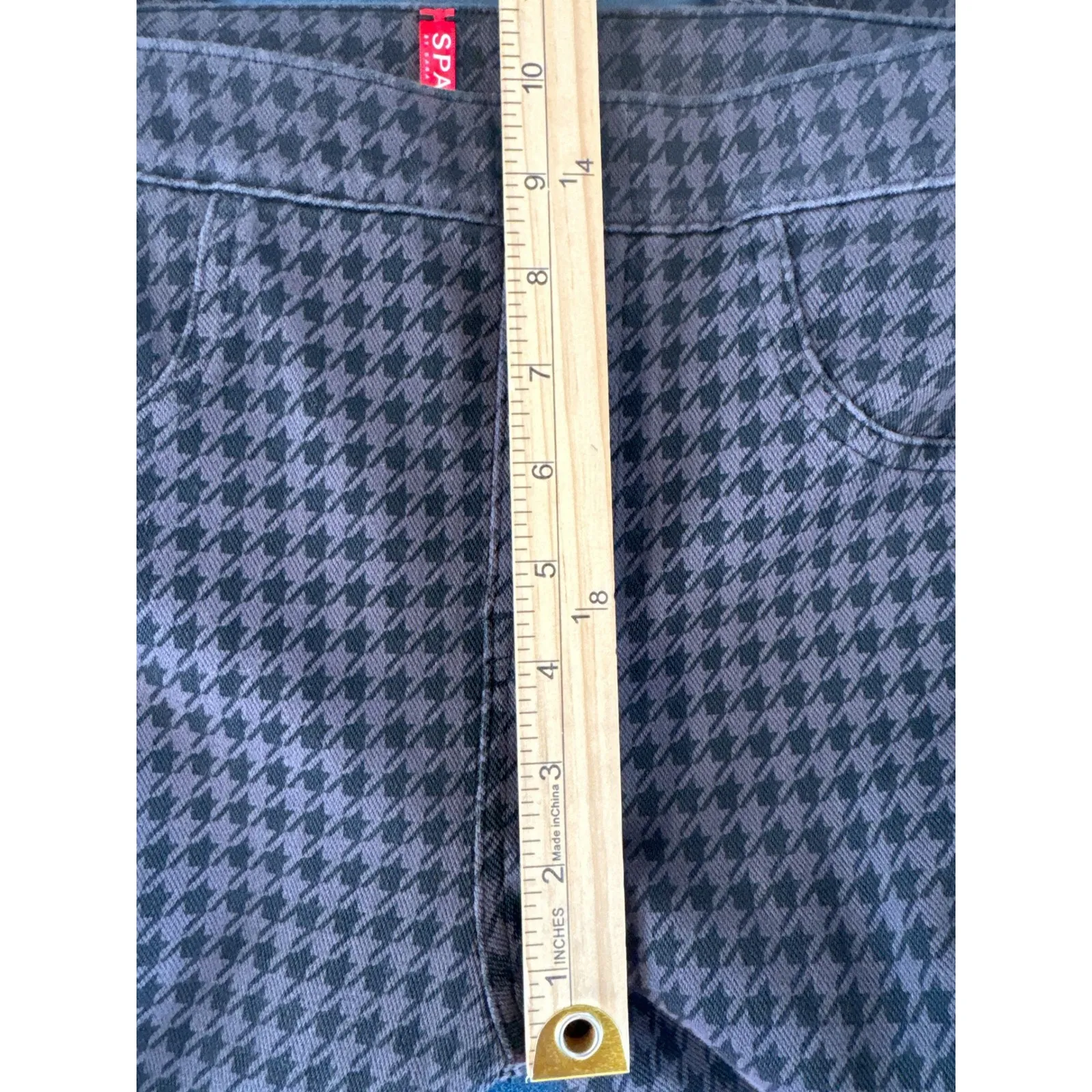 SPANX Jean-ish Ankle Leggings Jeggings Houndstooth Gray Black Shaping M NWT - Image 5