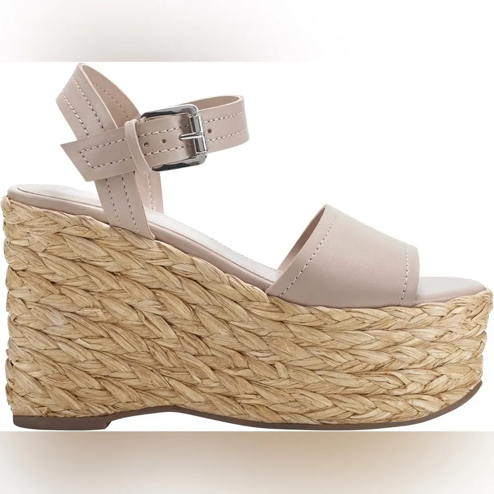 Marc Fisher Burian Espadrille Wedge Dress Sandals Size 10 -‎ Light Natural - NWB - Image 2