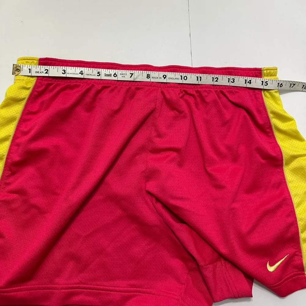 Nike Dri-Fit Neon Pink Yellow Running Shorts Womens Size Large Gym Track Sport - Image 10