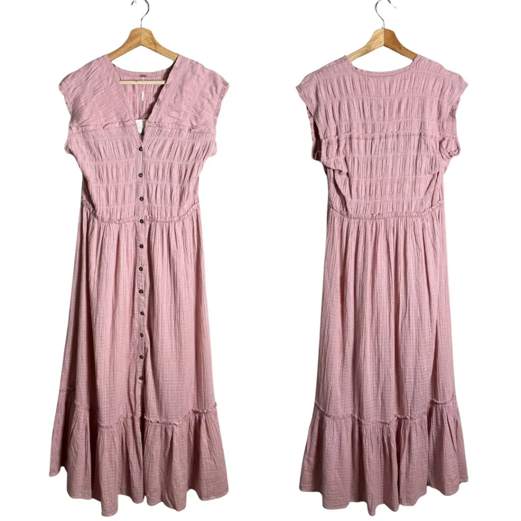 Free People Desert Dazed Midi Dress Women's Large Pale Mauve Boho Sleeveless NWT - Image 4