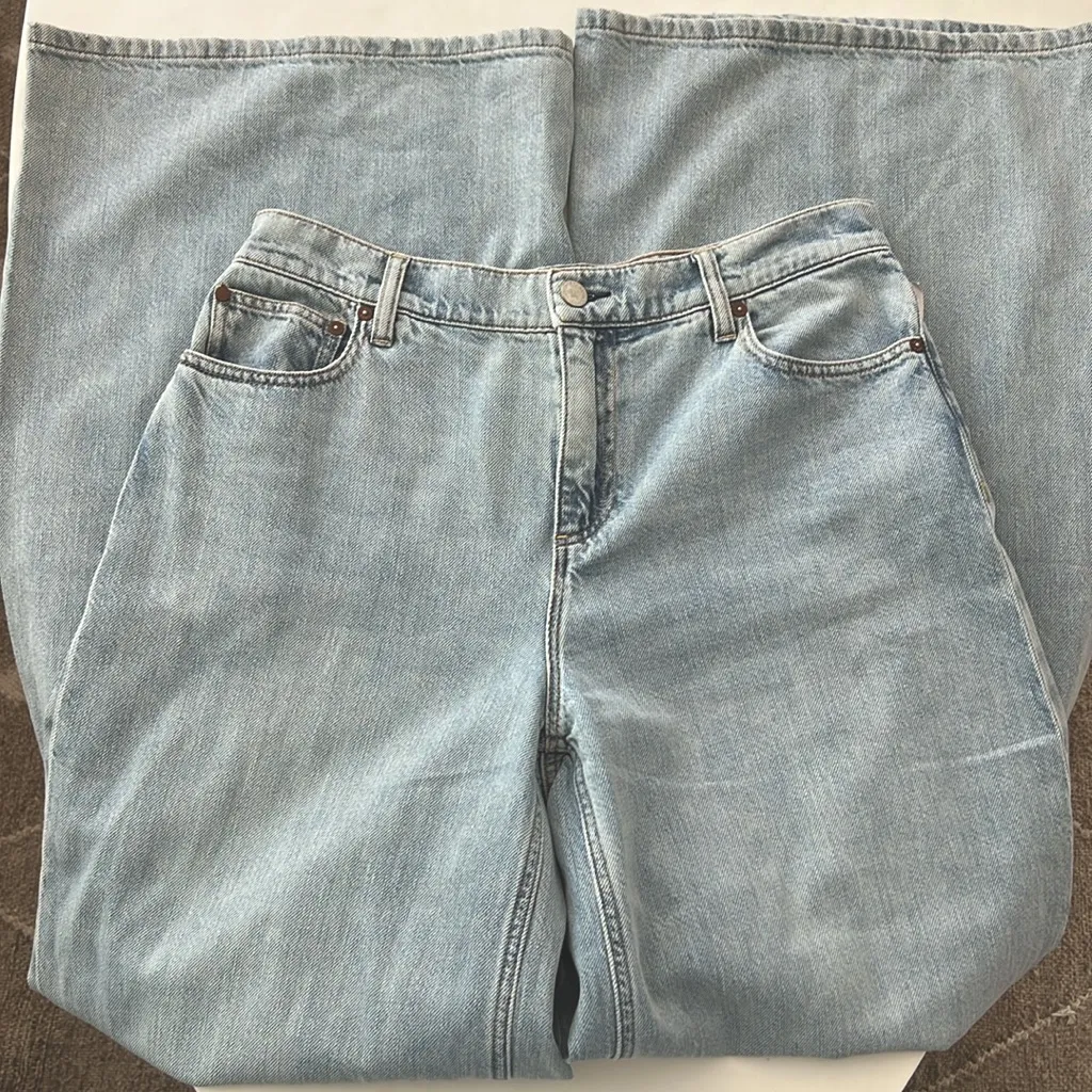 Alice + Olivia HARPER MID RISE SUPER BAGGY JEAN Rockstar Blue 29 $330 - Image 6