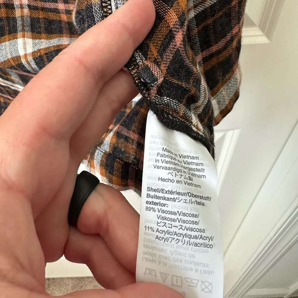 Madewell Plaid Gauze Double-Tie Wrap Top Size XL - Image 4