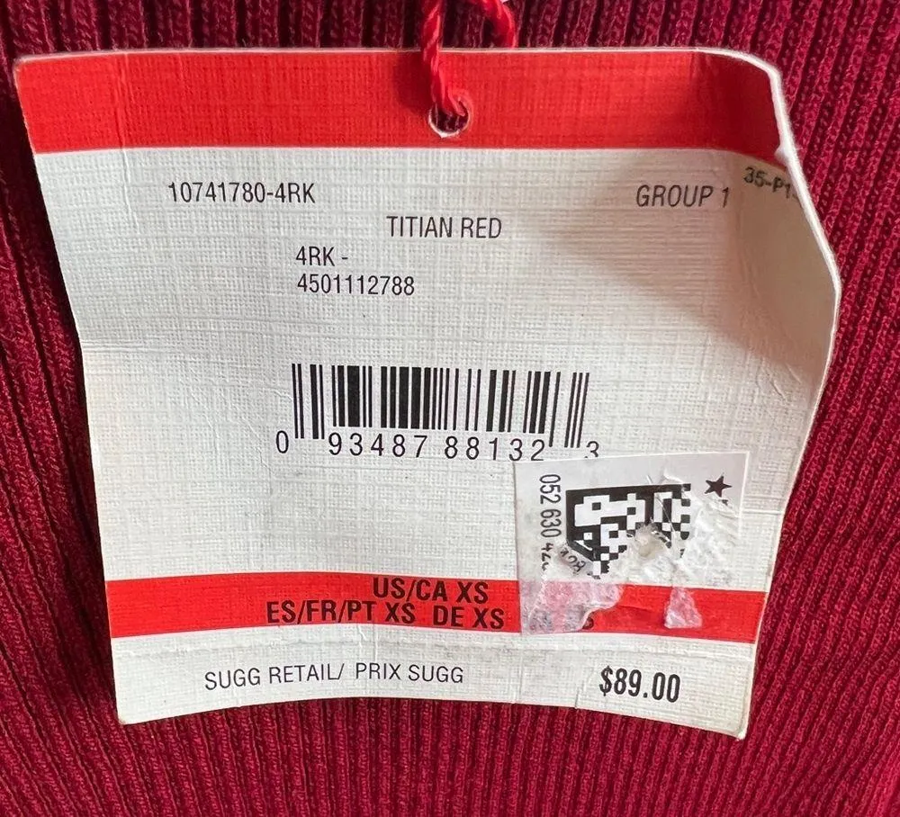 Anne Klein Size XS Red Ribbed Knit Top W/A Ruffle Collar & Cuffs w/Long Sleeves - Image 11