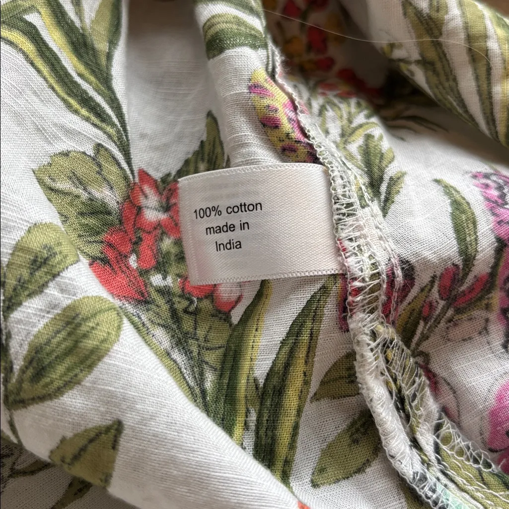 Lane Bryant Belted Button-Down Tunic Bright Butterfly Floral 100% Cotton Sz 22 - Image 13