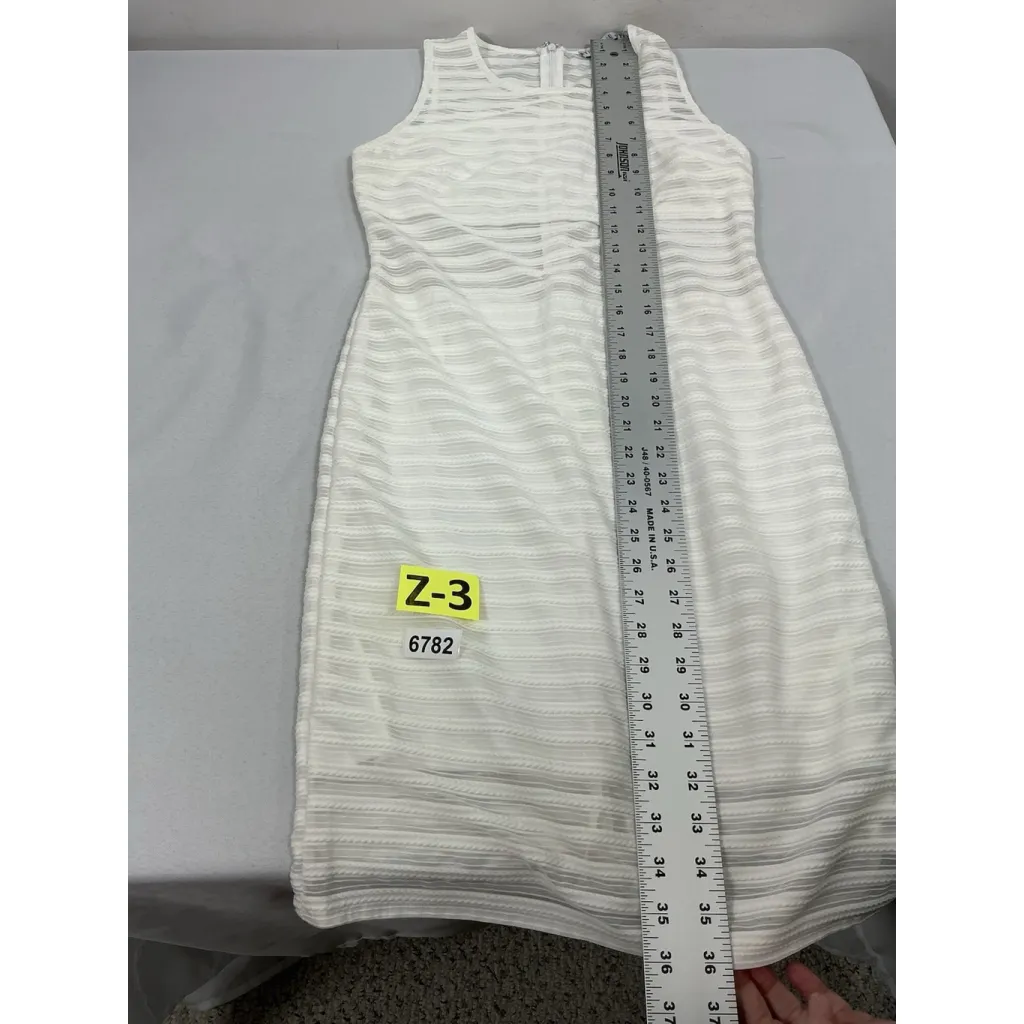 Womans Excellent Condition HYFVE Sleeveless Knee Length Pencil Dress Large White - Image 7