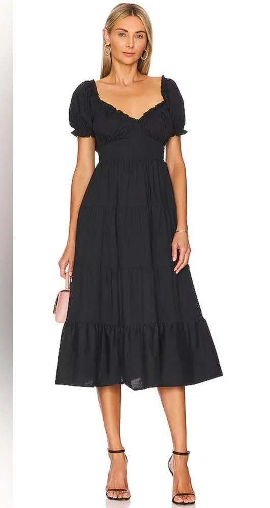 Heather Embroidered Midi Dress in Black
TULAROSA, size XS - Image 2