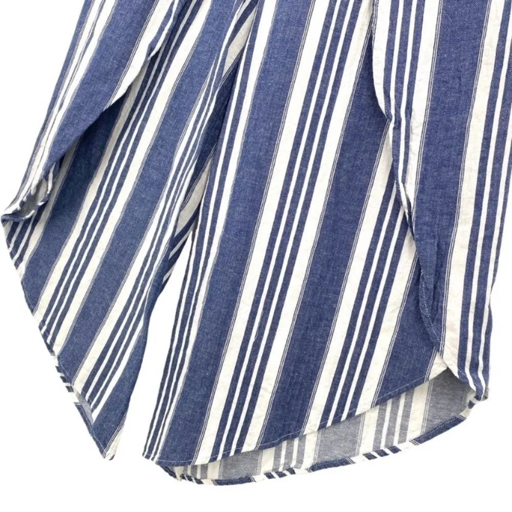 Coco + Jaimeson Anthropologie Cotton Linen Jumpsuit Cutout Romper Wide Leg - Image 8