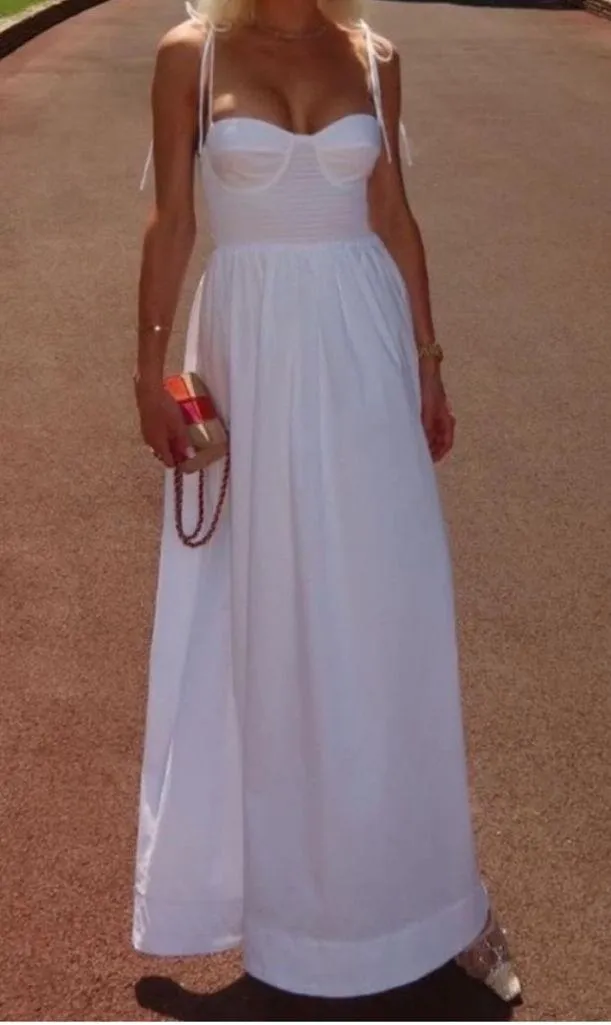 Staud Landry Maxi Dress White Size M Size M - Image 3