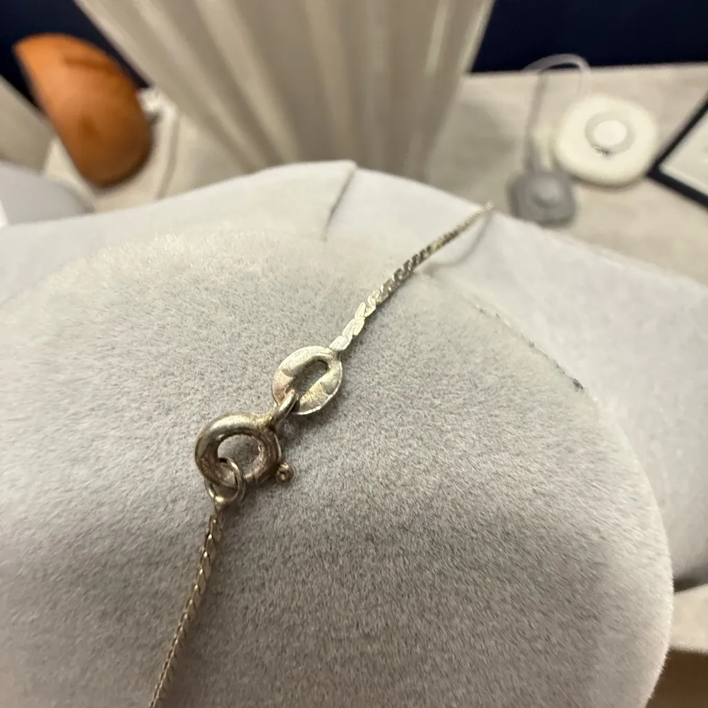 Vintage sterling silver round red coral necklace & pendant Mexico 925 - Image 5