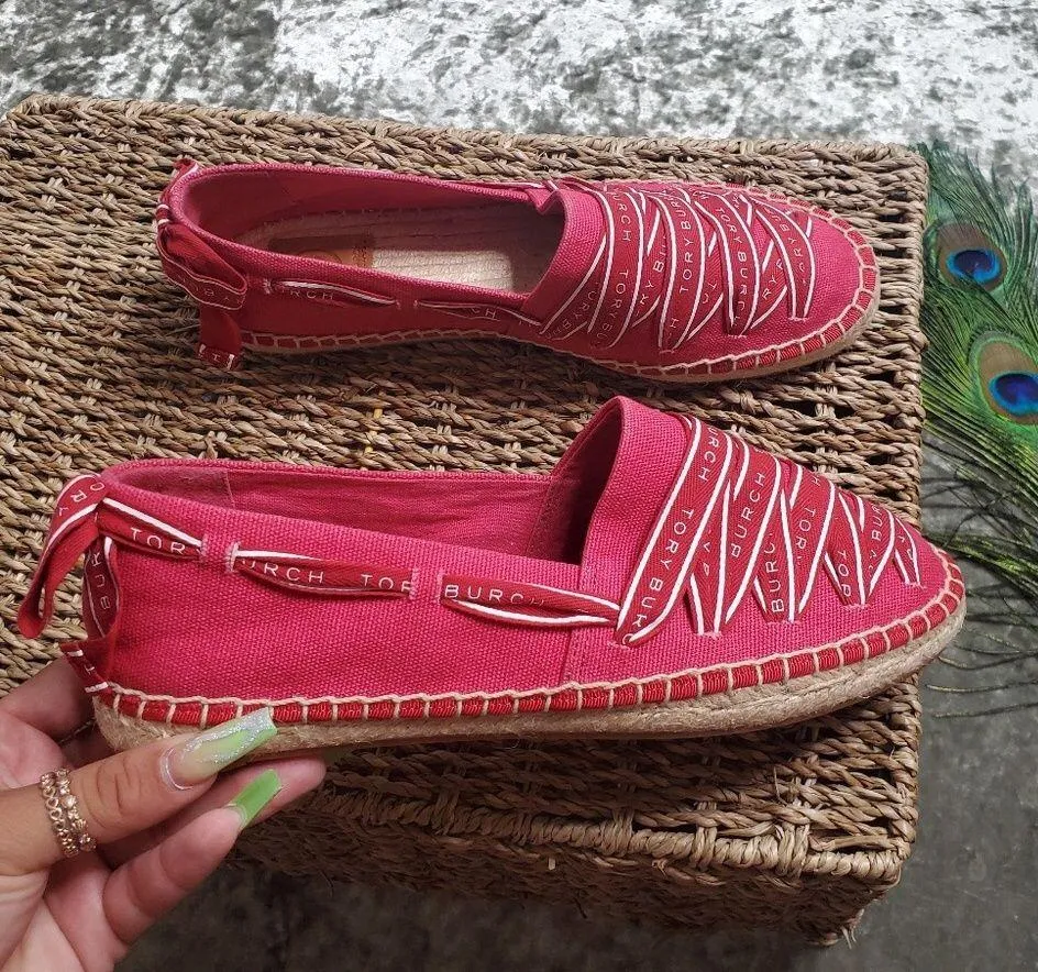 Logo Grosgrain Red Espadrilles - Image 2