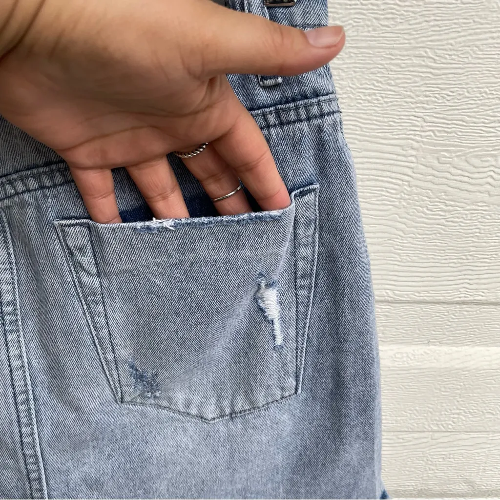 One x OneTeaspoon Womens Mini Skirt Distressed Light Wash Denim 26 - Image 9