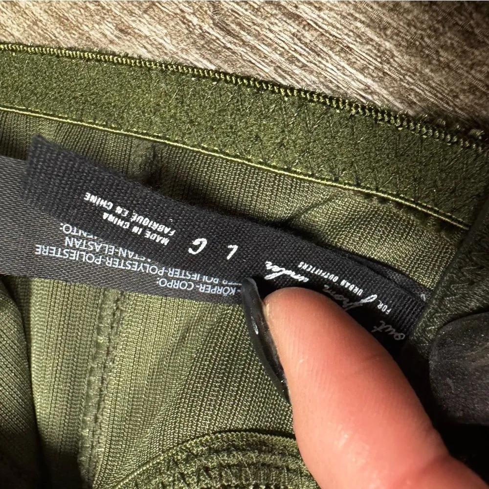 Urban Outfitters Olive Green Velvet Corset Crop Top - Image 7