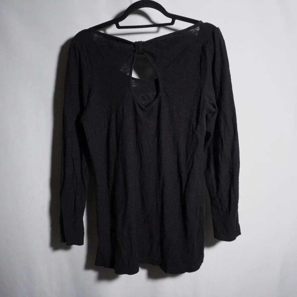 VTG Y2K FANG Skull Black Shirt 100% Cotton Long Sleeve Scoop Neck Womens 1X Goth - Image 5