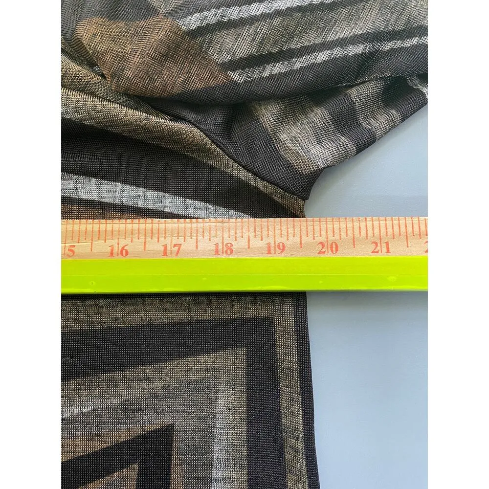 Clara Sun Woo Brown Black Knit Button Front Split Back Hem Tunic Top Size Medium - Image 8