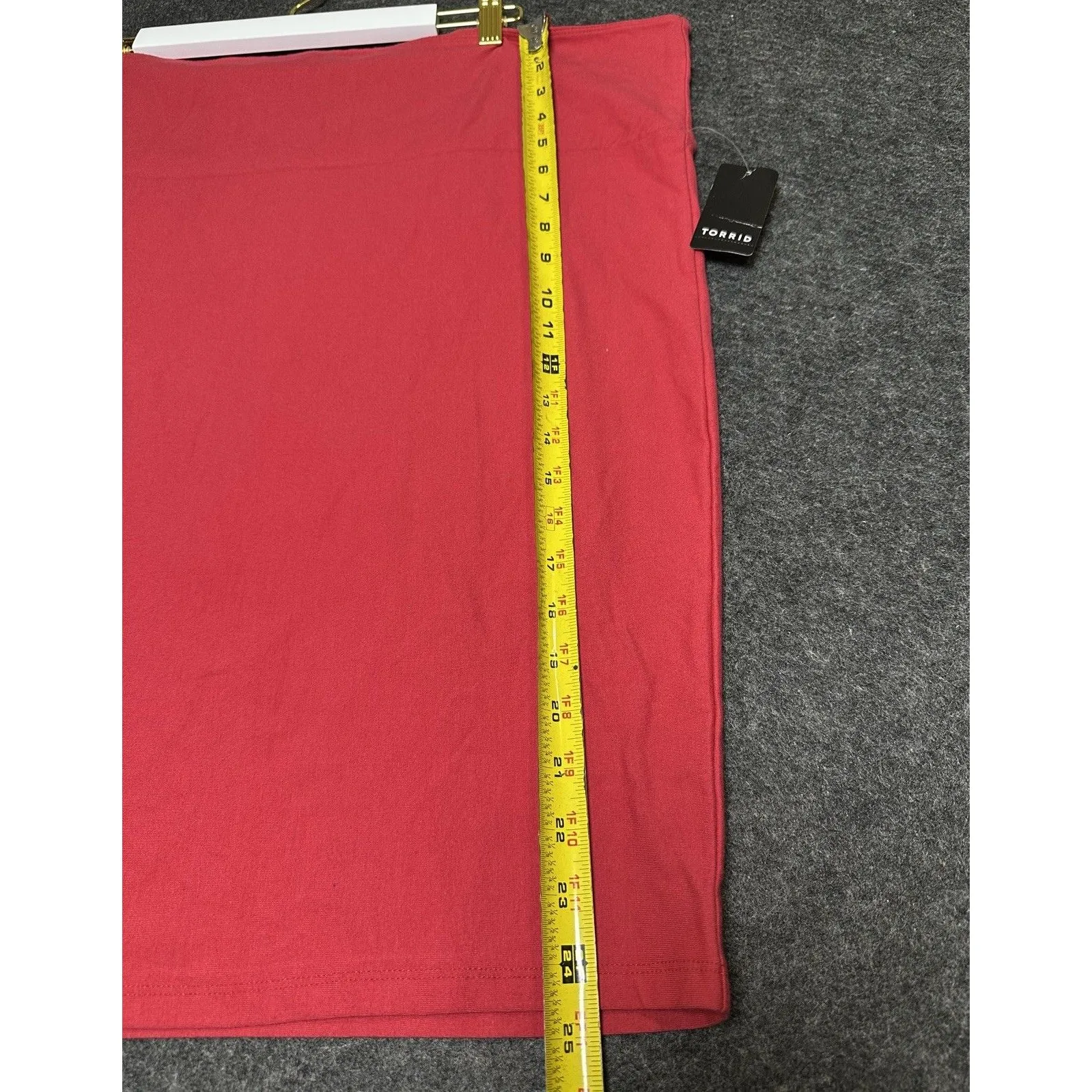 Torrid Plus Size 2X Red Rayon Pencil Skirt, new Stretch Waist - Image 3