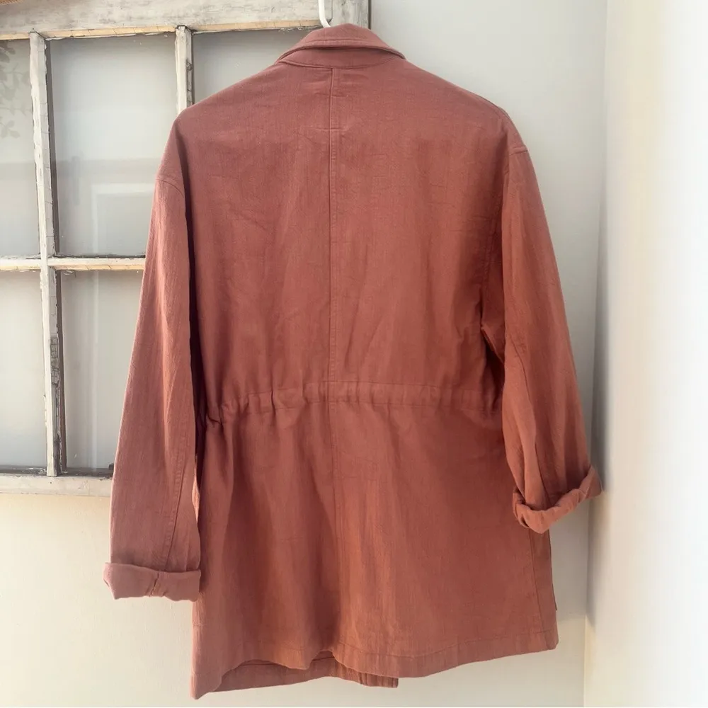 Gentle Fawn Size M 100% Cotton Shacket Jacket Pockets Cinching Waist Pink - Image 8