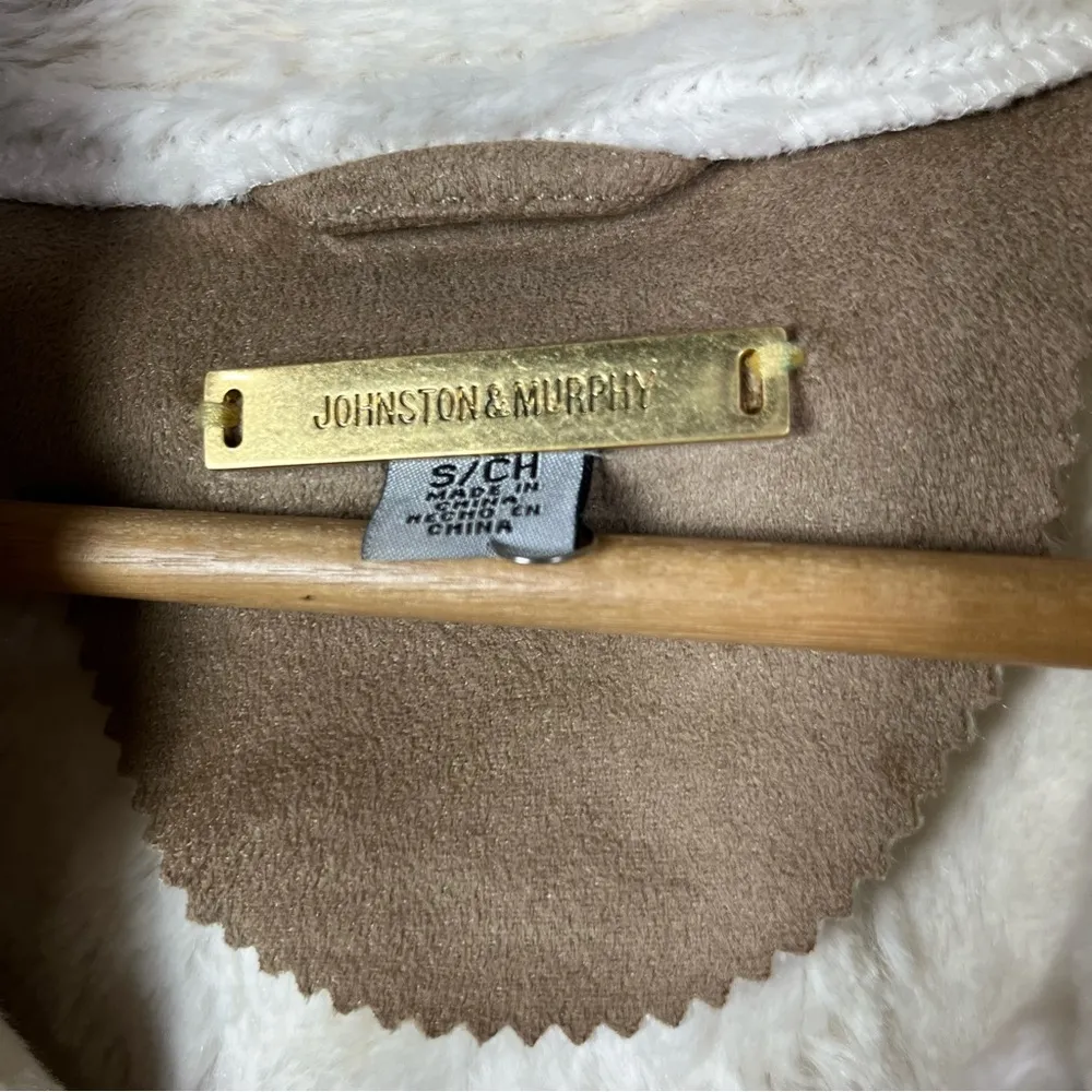 Johnston & Murphy Light Tan Faux Suede Penny Lane Jacket S - Image 5