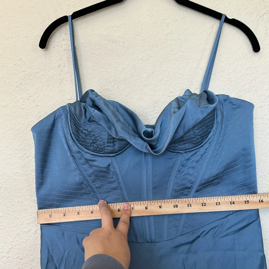 House of CB Myrna Aegean Corset‎ midi Dress in blue NWOT $269 size XL - Image 13