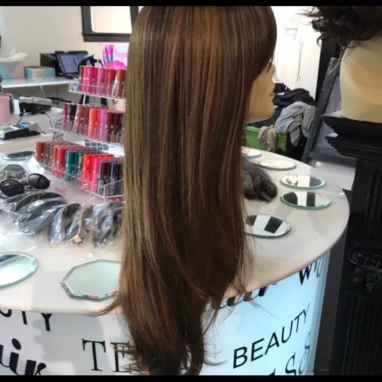 Brown wig bangs warm honey brown 2020 hairstyle - Image 5