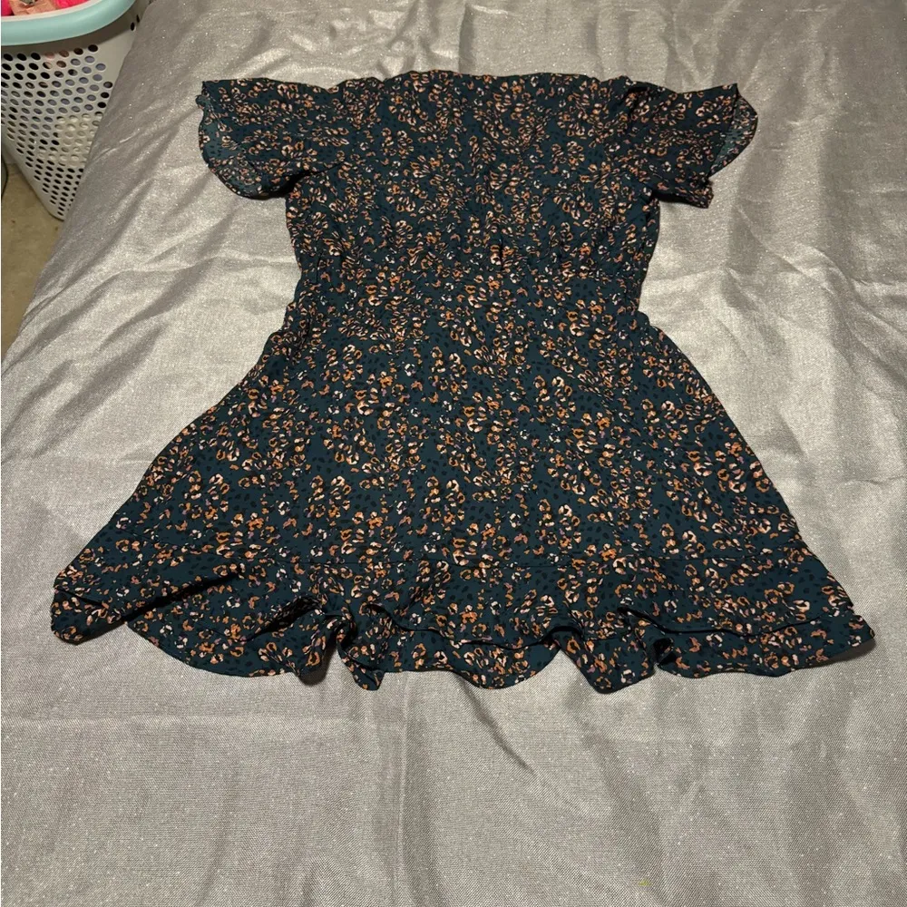 Sadie & Sage Teal and Multicolor Patterned Dress Black Size L - Image 2