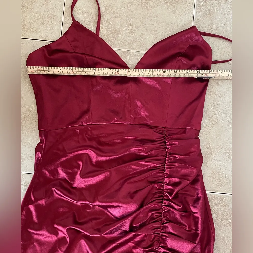 NWT Emerald Sundae Satin Dress Wine Juniors Size XL - Image 6