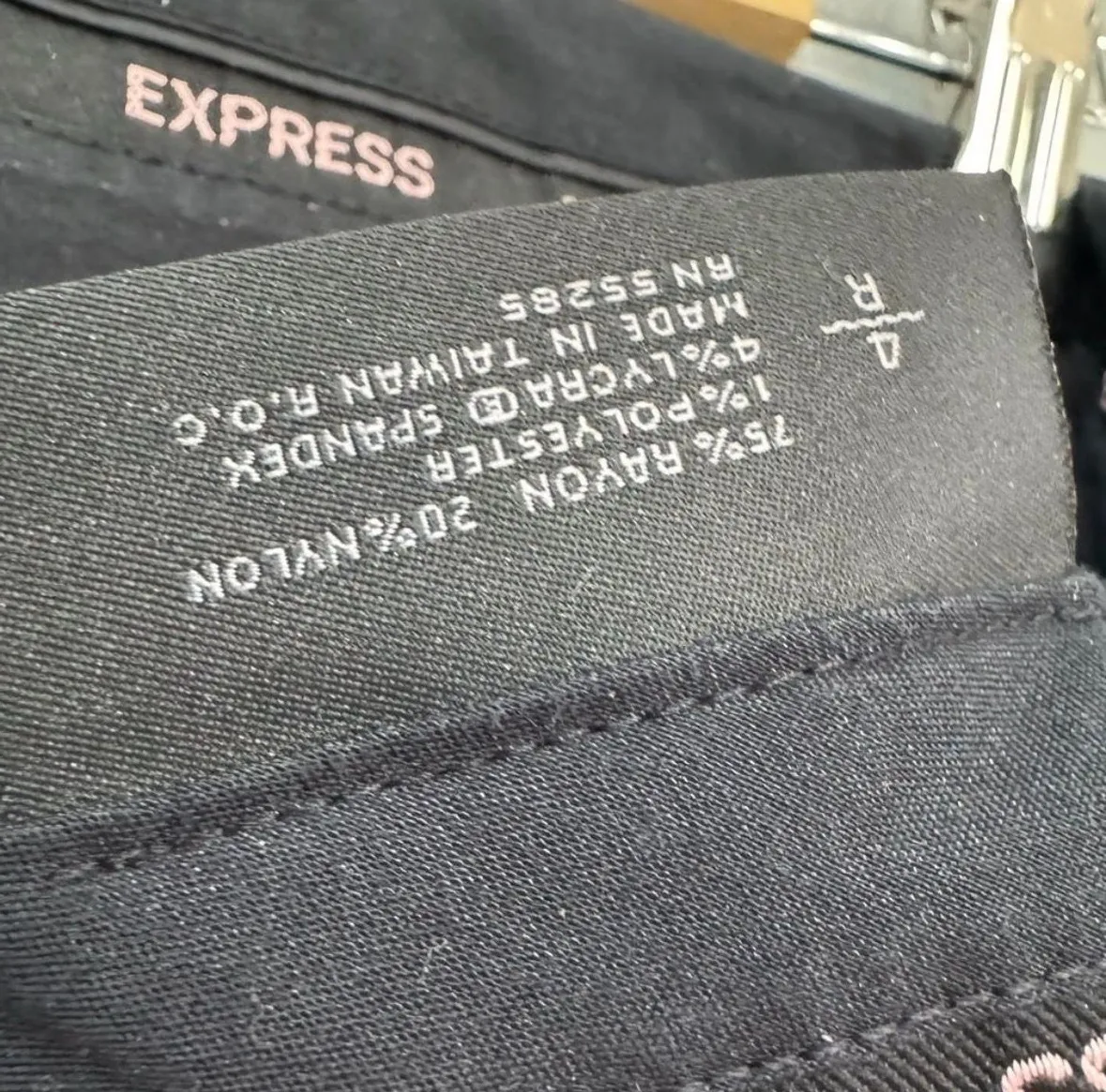 Black Express Editor Pinstripe Trousers Size 4 EUC - Image 6