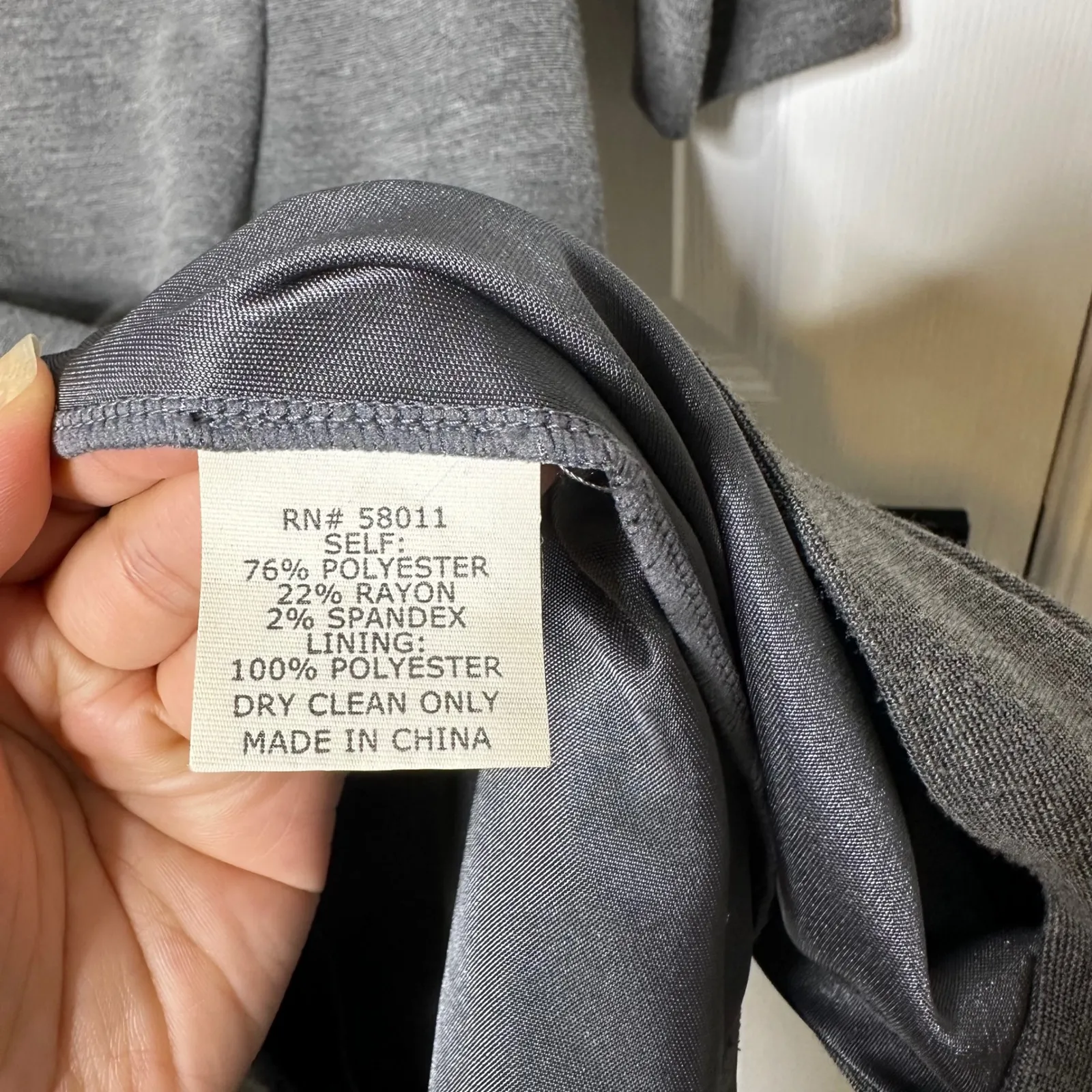 David Meister Gray Career‎ Dress 3/4 Sleeve Sheath Office Elegant - Image 3