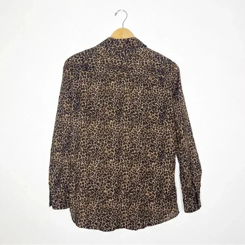 J McLaughlin Cheetah Leopard Button Down Dress Shirt Size Small - Image 7