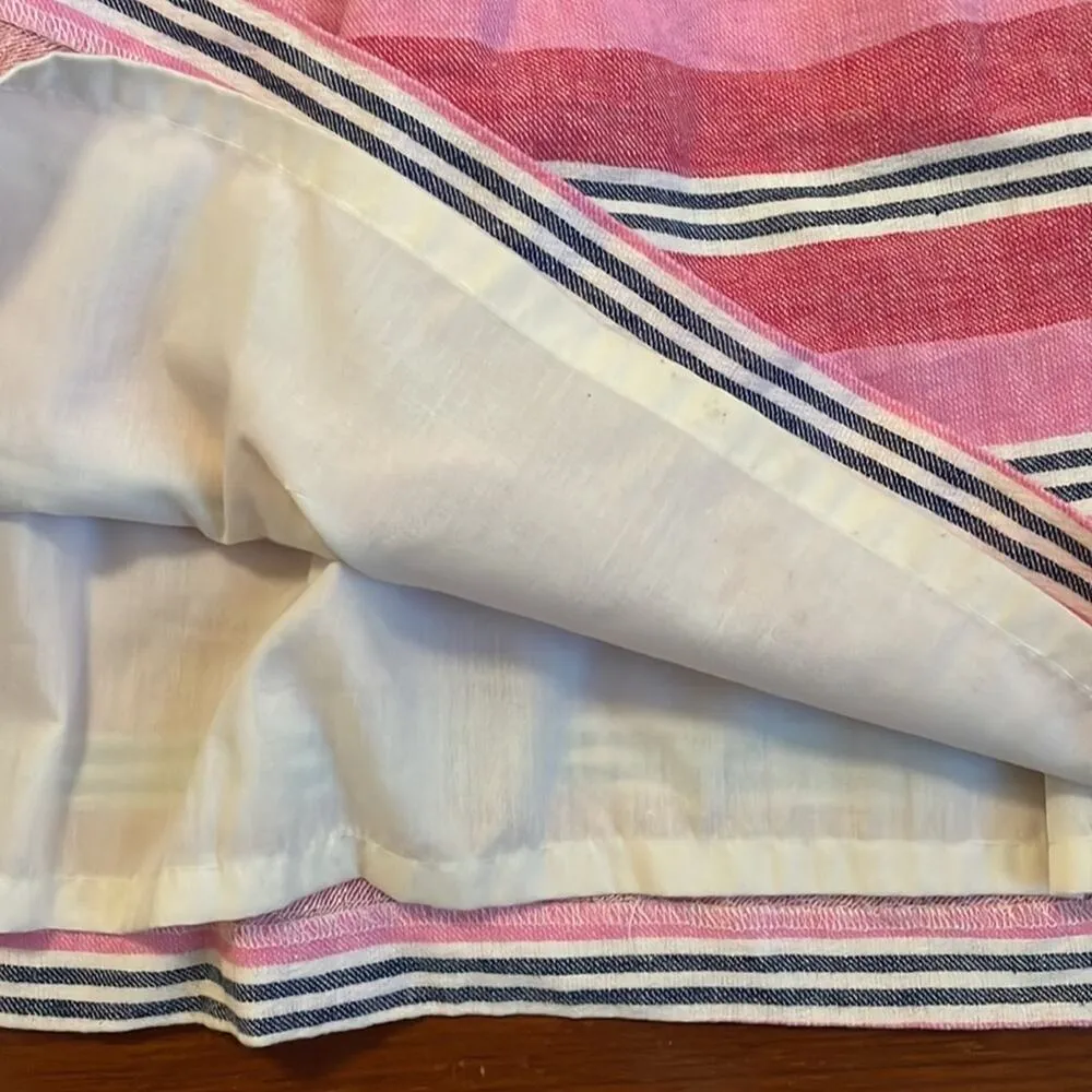 J. Crew Linen Pink Stripe Sidewalk Skirt Vacation Preppy Coastal Twee Summer - Image 5
