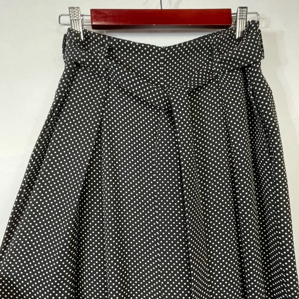 Zara Black/ White Polkadot Wide Leg Pants Size M - Image 5