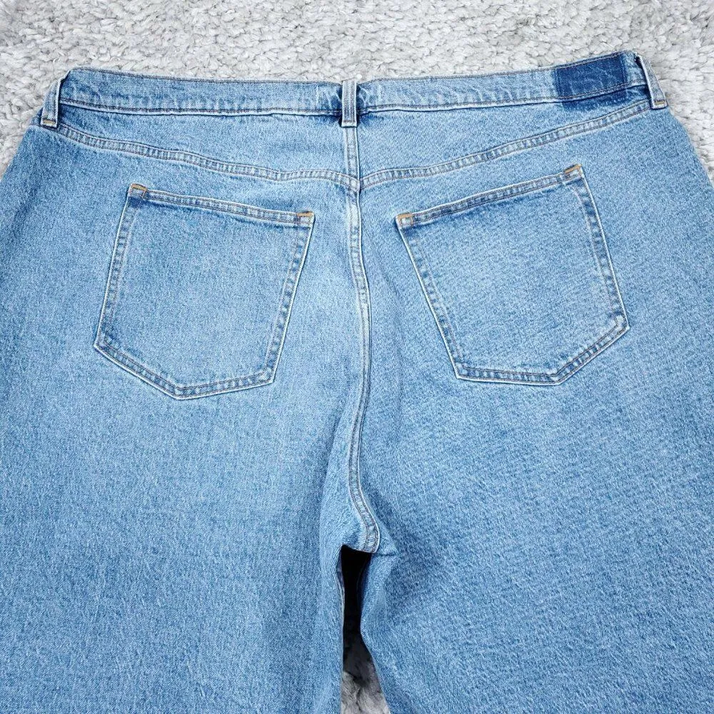 Abercrombie 24 Short 37 Ultra High Rise 90s Straight Curve Love Jeans Blue - Image 3