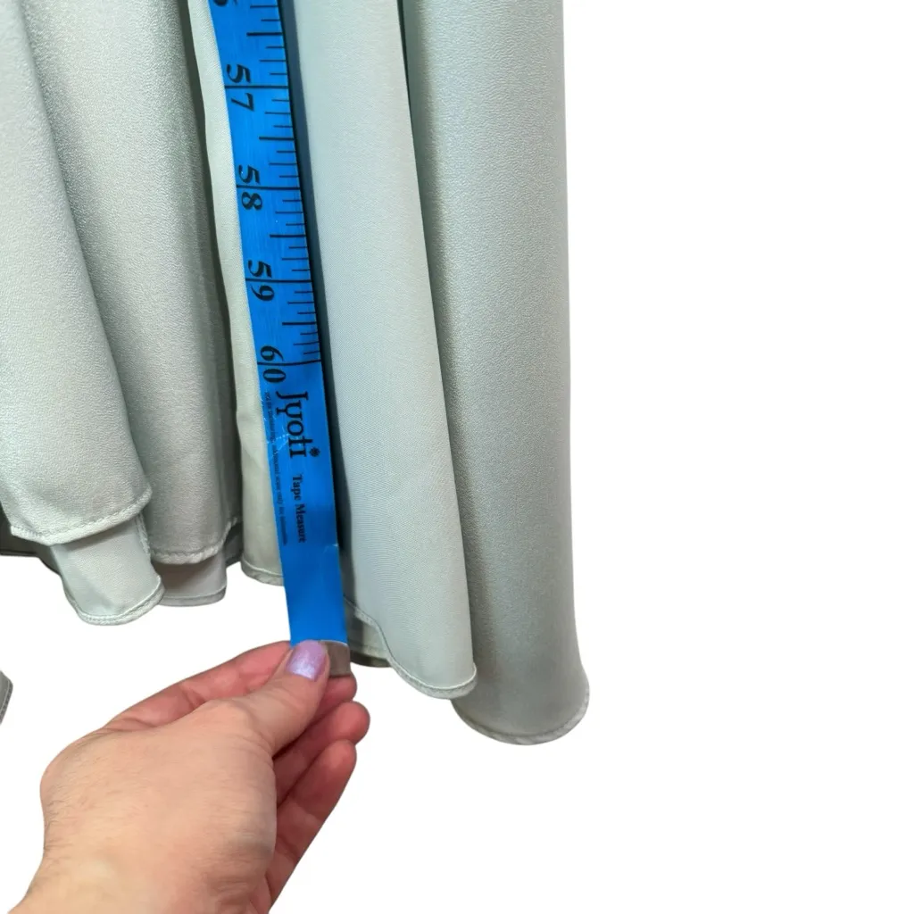 NWT ELOQUII Plus‎ Size 22 Blue Green Pastel Satin Maxi Dress Semi-Formal Holiday - Image 7