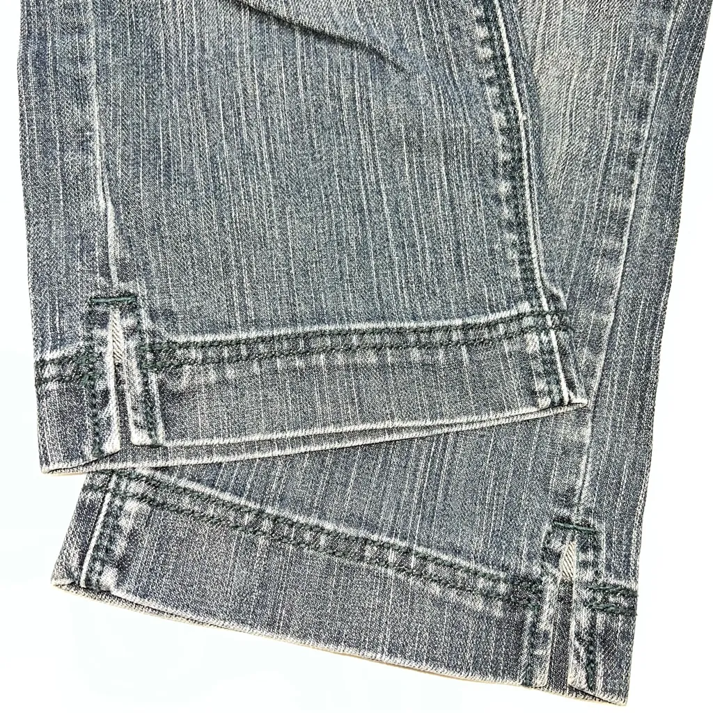 DKNY East Cropped Village Blue Denim Jeans Vented at the Hem w/Branded Button-8 - Image 7