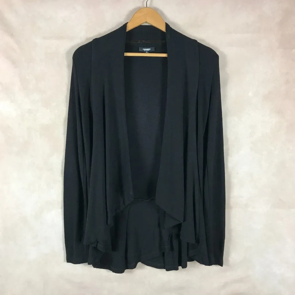 PREMISE Black Open Front Cascade Cardigan Size XS - Image 2