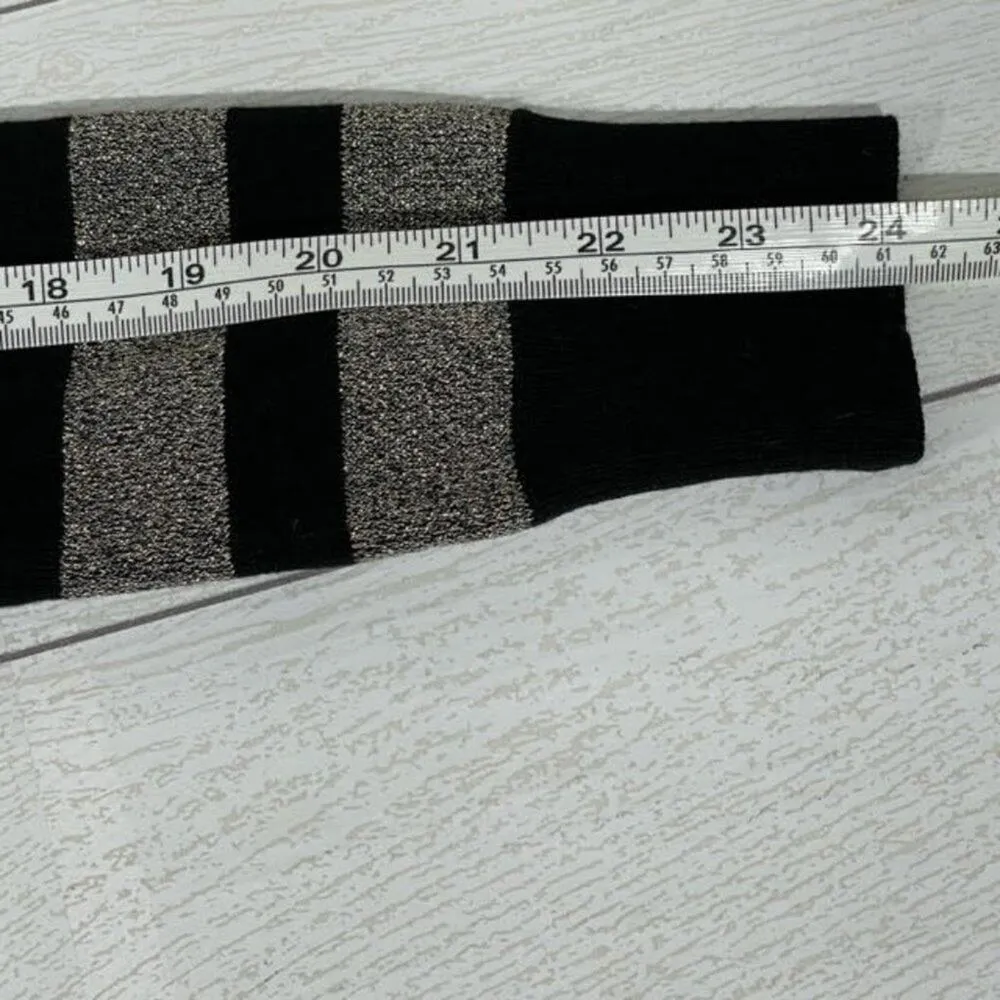 Eliza J. Gray Blue Black Glitter Stripe Sweater Bodycon Dress Size Medium - Image 9