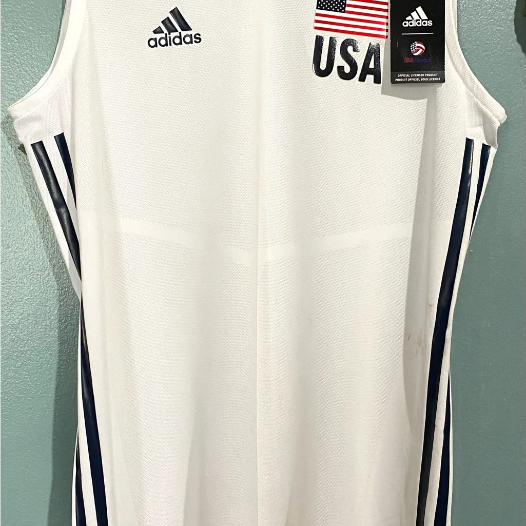 Adidas White Volleyball USA Jersey NWT! - Image 2