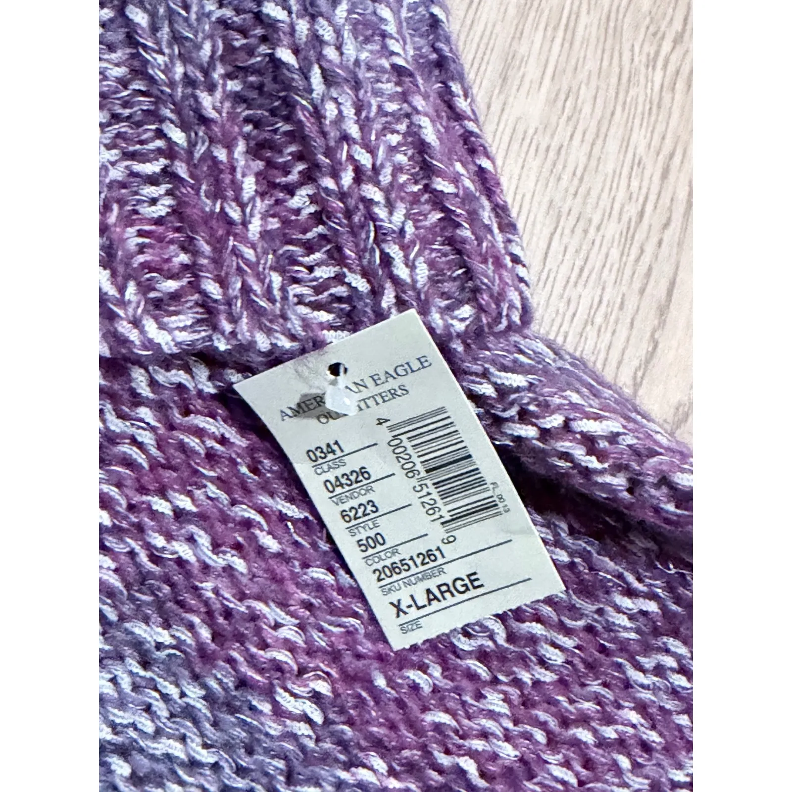 American Eagle Outfitters Cowl Sweater Womens XL Knit Purple Ombre High Low NEW - Image 2