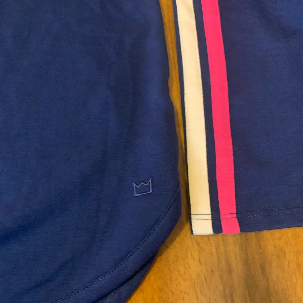 Crown & Ivy By Cabana Top XL Deep Blue Sweatshirt Stripe Long Sleeves - Image 3