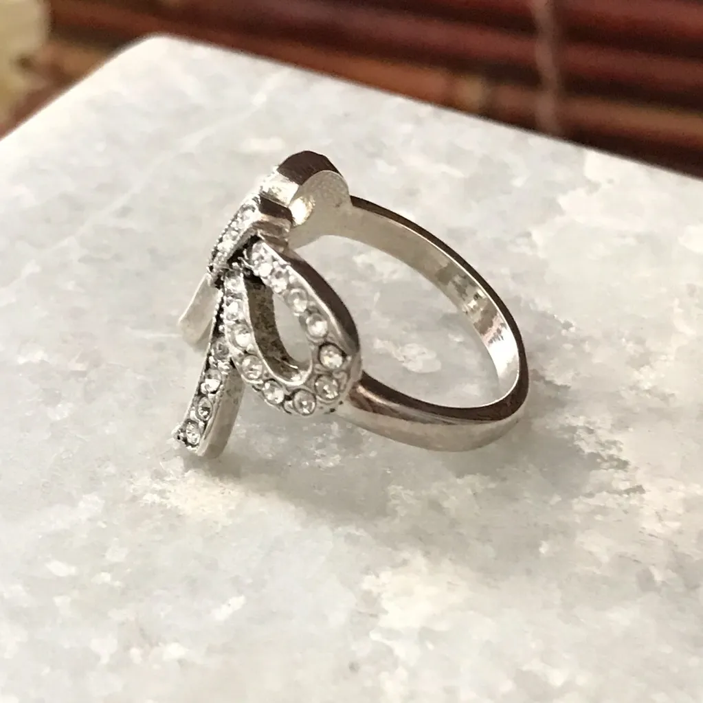 Premier Designs Pave Crystal Bow Ring Size 5.75 - Image 6