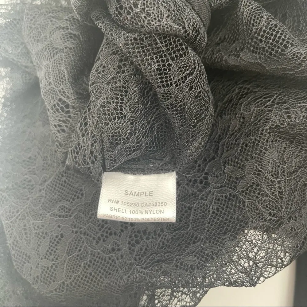 EQUIPMENT Black Lace Button Down Blouse Sexy Lolita Cocktail Sheer SZ Small NWT - Image 11