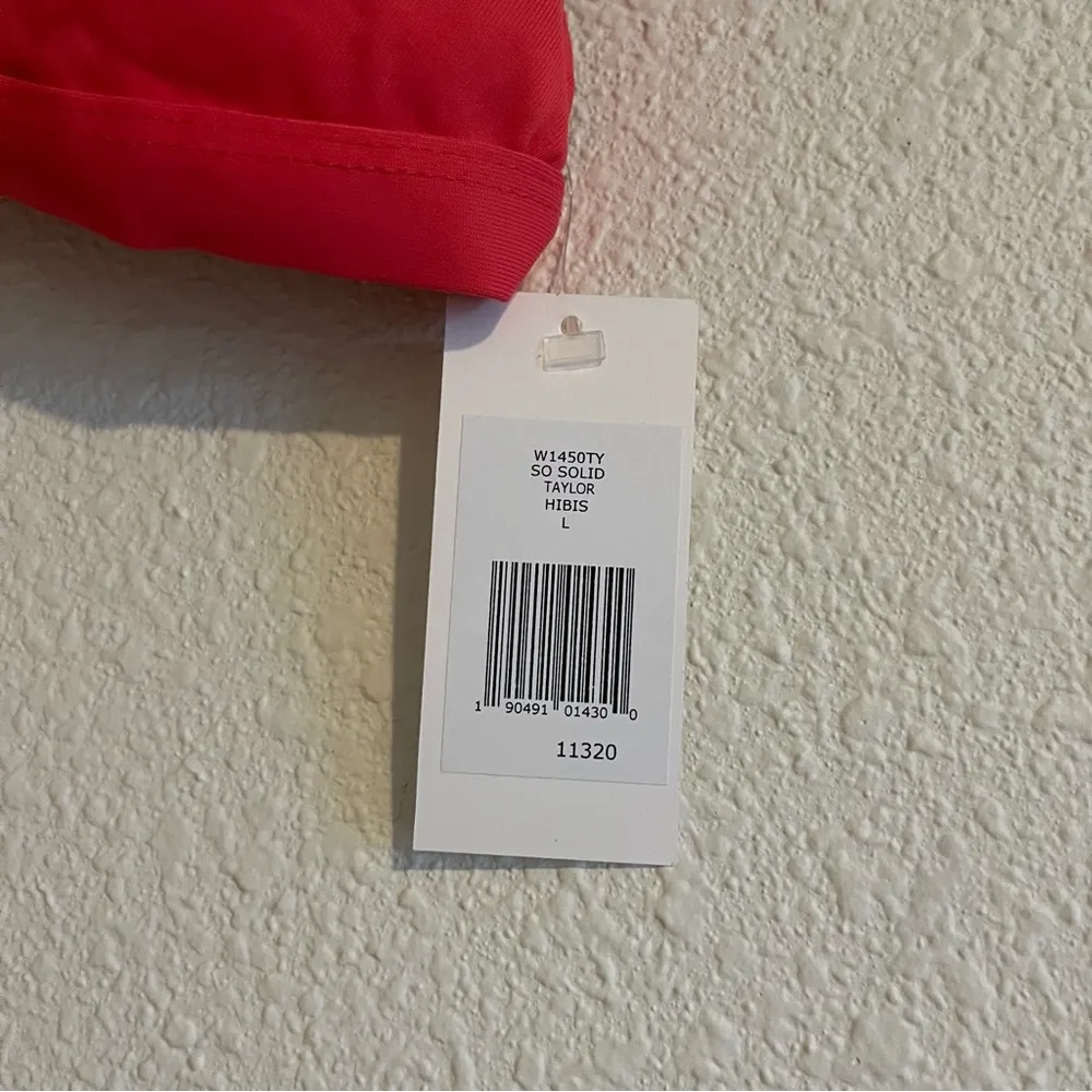 NWT Eberjey SO SOLID TAYLOR Bikini Top in Hibis (Orange/ Coral) Size Large - Image 5