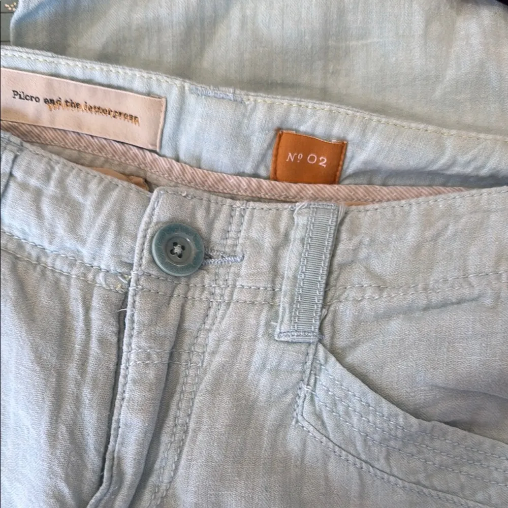 Pilcro and the Letterpress Aguamarine Flare Wide Leg Jeans 52%linen 48%cotton - Image 5